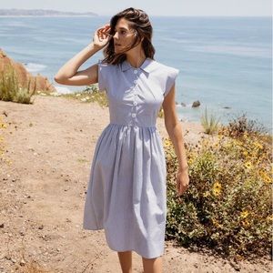 Christy Dawn Piper Dress in Charcoal Stripe